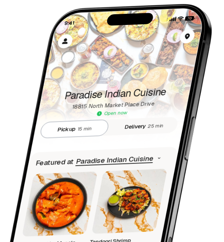 Paradise Indian Cuisine app preview